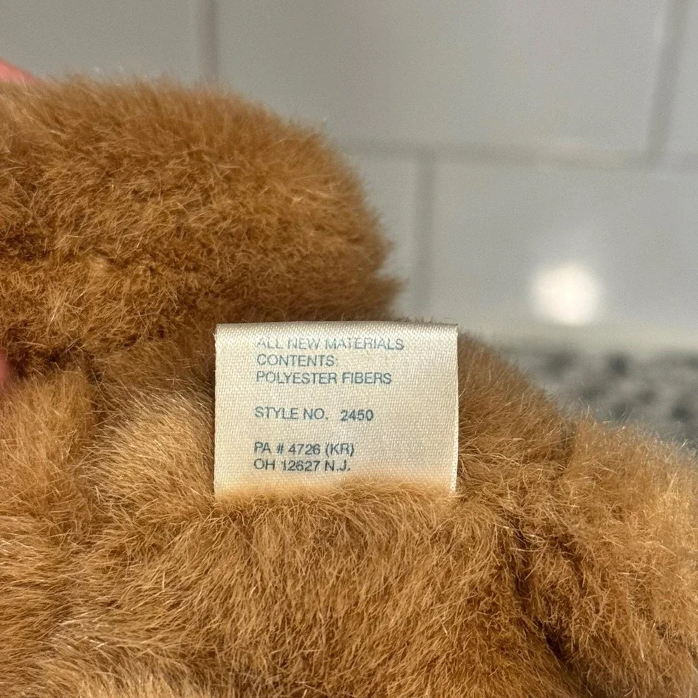 Carter's Prestige Teddy Bear Yellow Gingham‎ Rattle 1990s Vintage